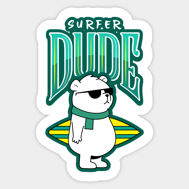 COOL Surfer Dude Surf Life Sticker by SartorisArt1